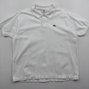 Lacoste Polo Shirt Mens 6 XL White Cotton Short Sleeve